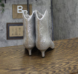 On 34th Women Glitter Aatira Tulip Booties 10019682200 Silver Glitter 5.5M