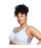 Glamorise Womens No-Bounce Camisole Elite Sports Wirefree Bra White / Gray 50D