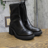Wild Fable Womens Danika Stretch Tall Combat Boots Block Heel Platform Black 8M