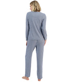 Charter Club Womens Printed Long Sleeve Pajama Sleep Top Gingham Check Blue XS