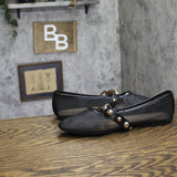 Journee Collection Womens Naveah Mesh Studded Flats NAVEAH Black 8.5M