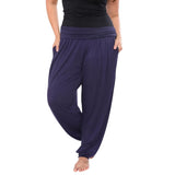 White Mark Womens Plus Knit Pull On Jogger Pants PS560-NAVY1XL Navy Blue 1X