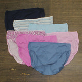 Felina Womens 7 Pack Cotton Modal Stretch Hi-Cut Brief Lavender Fields Purple XL