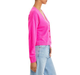 Aqua Womens Front Button Cashmere V-Neck Cardigan Sweater V10337 Neon Pink M