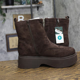 Wild Fable Honor Combat Platform Faux Suede Boots 94568512 Dark Brown 9M