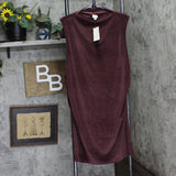 A New Day Womens Mini Velvet Ruched Dress 92085045 Burgundy Purple XXL
