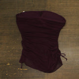 Becca Womens Muse Mixed-Media Bandeau Tankini Swim Top 733557 Aubergine Purple L