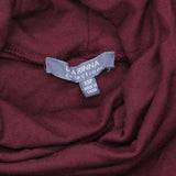 Lisa Rinna Womens Long Sleeve Turtleneck Mini Ribbed Shirt Maroon Red XSP