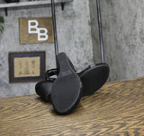 Style & Co. Womens Wedge Sandals Mulan Black Microsuede 6.5M