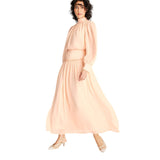 Future Collective Womens Mid Rise Crinkle Maxi Skirt 93253949 Peach Orange 2