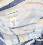 Alfred Dunner 3/4 Sleeve Button Down Striped Dress Shirt Blouse White Multi 1X