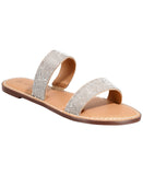Wild Pair Womens Ginnie Embellished Flat Sandals Banded Silver Bling Gray 9M