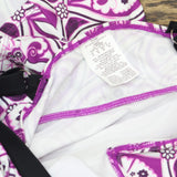 Swim Solutions Printed Tiered Fauxkini One-Piece Swimsuit Magenta Purple 14