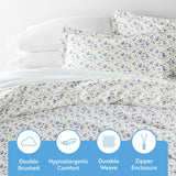 Ienjoy Home Cover Soft 3-Piece Set with Shams Blossom Light Blue King / Cal King