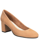 Easy Street Proper Womens Block Heel Pumps PROPER Sand Suede Brown 9.5M