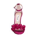 Nina Womens Lisa Mid Heel with Ruffle Sandal Parfait Pink 8.5M