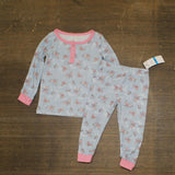 Max & Olivia Baby Girls Snug Fit 2-Piece Pajama Set Blue Multi 24M