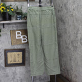 A New Day Womens High-Rise Linen Pleat Front Straight Trousers Sage Green 6