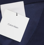 Calvin Klein Womens Stretch Crepe Zip Front Jacket 44C442G Dark Sapphire Blue XL