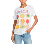 Unfortunate Portrait Womens Graphic Short Sleeve T-Shirt Pizza Tee White L