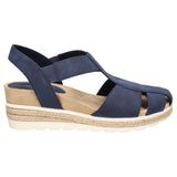 Easy Street Womens Freeport Wedge Heeled Sandals FREEPORT Navy Blue 8.5M