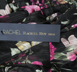RACHEL by Rachel Roy Womens Mae Chiffon Midi Belted Tiered Dress Black Multi 2