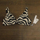 Bleu Rod Beattie V Wire Over The Shoulder Swim Bikini Top Black / White 36D