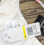 California Waves Scrunch One Piece Swimsuit Plumeria Postage White Multi M