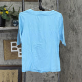 Christopher & Banks Womens Square Neck Knit Short Sleeve T-Shirt Tee 7305