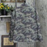 American Eagle Mens Fleece 1/4 Zip Camoflauge Pullover Sweater Green Camo XL