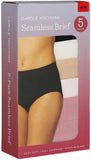 Carole Hochman Womens 5-Pack Seamless Brief 1374600 Black / Pink L
