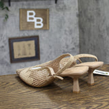 A New Day Womens Emmy Heels Woven Slingback 94834823 Light Taupe Brown 11M