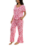 Roudelain Womens Valentine's Fairytale Pajama Shirt Top EJJE319M Cowgirl Pink L