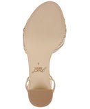 Jewel Badgley Mischka Womens Pretty Block Heel Dress Sandals Gold Textile 8M