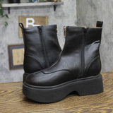 Wild Fable Womens Honor Ankle Combat Boots Faux Leather 94642924 Black 5.5M