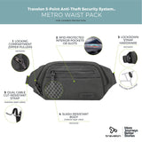 Travelon Anti-Theft Metro Waist Fanny Pack 43418-51T Gray Heather One Size