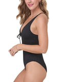 Andie Classic Eyelet Sicily One Piece Swimsuit AO602 Black S