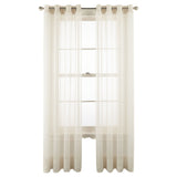 Liz Claiborne Lisette Sheer Grommet Top Curtain Panel Ivory Off White 50" x 95"
