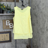 DG2 Womens Mixed-Media Easy Tank Top 721917 Lemon Yellow XL