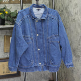 Universal Thread Relaxed Bomber Denim Jacket Trucker Medium Wash Blue 2XL