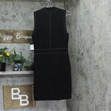 Guess Womens Sleeveless Studded Bodycon Veronika Sweater Dress Jet Black XL