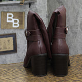 A New Day Rhonda Under-Knee Block Heel Boots 94637582 Burgundy Red 7M