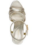 Donna Karan Spencer Platform Dress Sandals F1623231 White Gold 7.5M