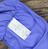 Anne Cole Convertible High Waist Shirred Swim Bottom Periwinkle Blue Purple M