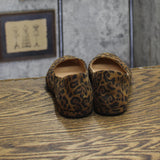 Sun + Stone Womens Pull On Fabric Eliana Flats 10008608600 Leopard Brown 6M