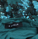 B. Darlin Sequin Open Back Prom Gown Green M
