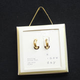 A New Day 14K Plated Tube Hoop Post Drop Earrings 84271250 Gold Yellow .64"