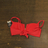 Bar III Womens V-Wire Plunge-Neck Bralette Bikini Swim Top Bright Rose Pink M