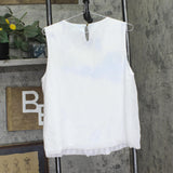 Calvin Klein Womens Sleeveless High Neck Suiting Blouse SFBTH79A White XL