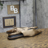 A New Day Camille Satin Slingback Bow Flats 94648295 Brown 8.5M